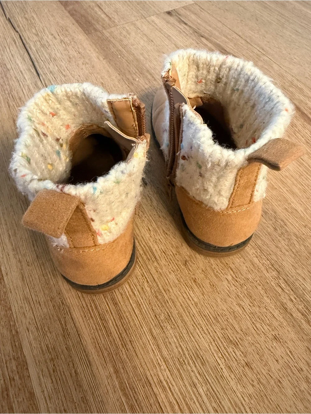 Cat & Jack Girls Brown Ankle Boots Size 9 Side Zip Toddler Boots